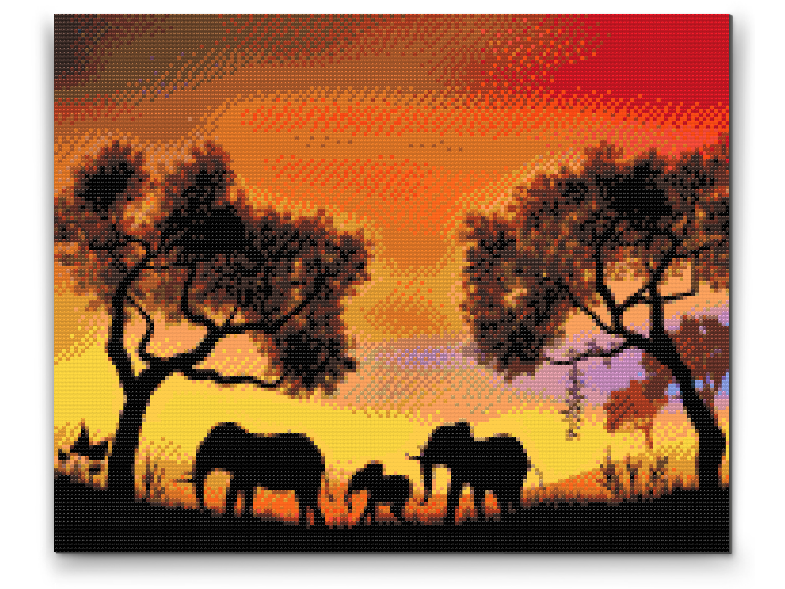 Diamantové malování - Elephant Family